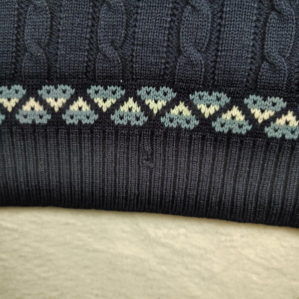 Vintage 90's JCPenney Sweater Mens Medium Fair Isle Shawl Collar - Picture 5 of 8